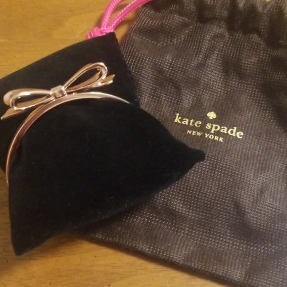 kate spade Jewelry - Kate Spade "Love Notes" Rose Gold Hinged Bracelet